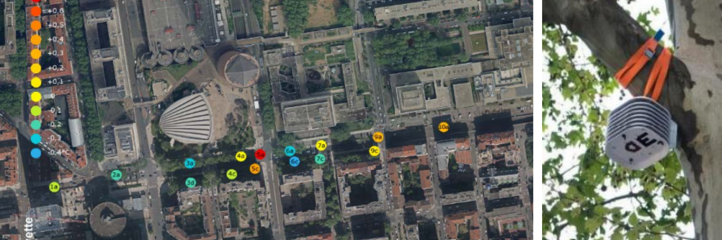 Réseau de stations de mesures fixes le long du cours Garibaldi, à Lyon © Grand Lyon
