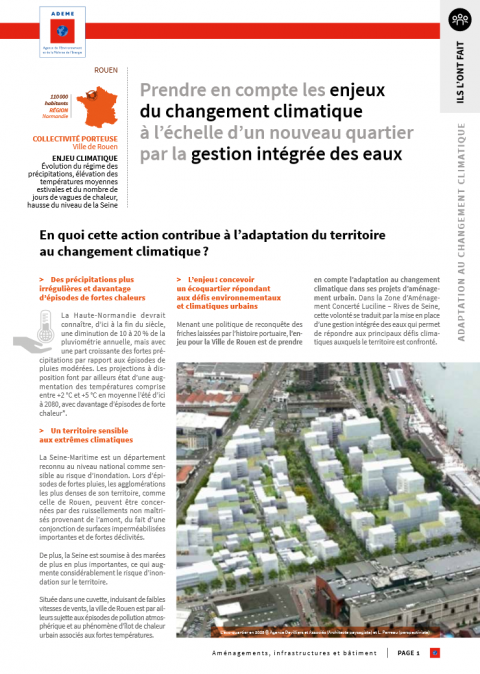 Prendre en compte les enjeux du changement climatique à l’échelle d’un nouveau quartier par la gestion intégrée des eaux