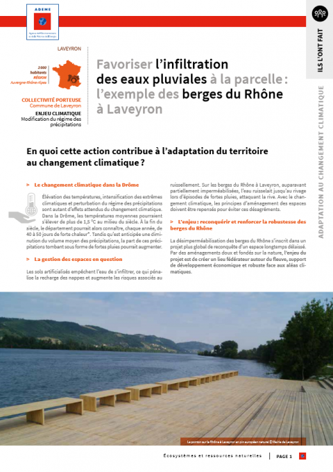 Favoriser l’infiltration des eaux pluviales à la parcelle : l’exemple des berges du Rhône à Laveyron