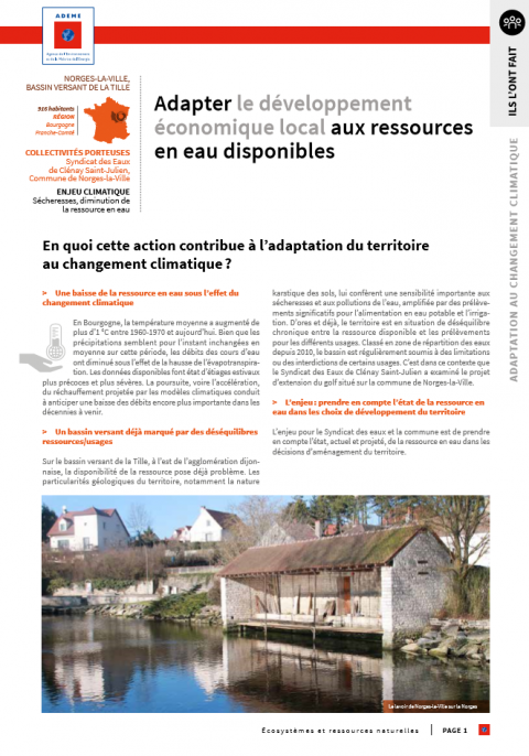 Adapter le développement économique local aux ressources en eau disponibles
