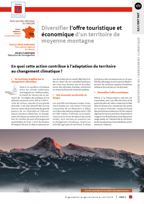 Diversifier l’offre touristique et économique d’un territoire de moyenne montagne
