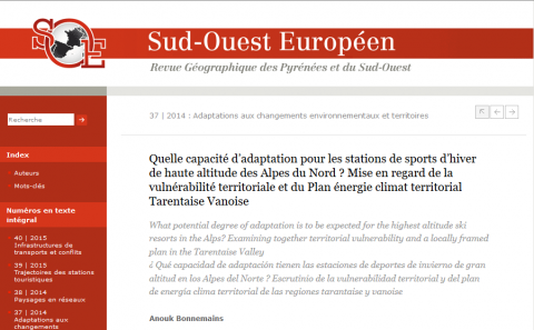 Quelle capacité d’adaptation pour les stations de sports d’hiver de haute altitude des Alpes du Nord ? Mise en regard de la vulnérabilité territoriale et du Plan énergie climat territorial Tarentaise Vanoise