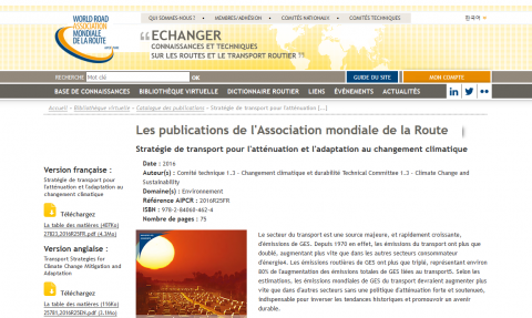 Stratégie de transport pour l'atténuation et l'adaptation au changement climatique