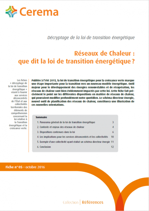 Réseaux de Chaleur : que dit la loi de transition énergétique ?