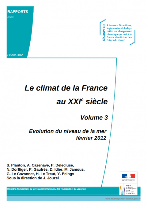 Le climat de la France au XXIe siècle - Volume 3, évolution du niveau de la mer 