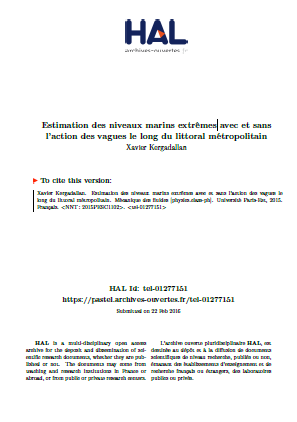 Estimation des niveaux marins extrêmes avec et sans l'action des vagues le long du littoral métropolitain