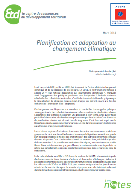 Planification et adaptation au changement climatique