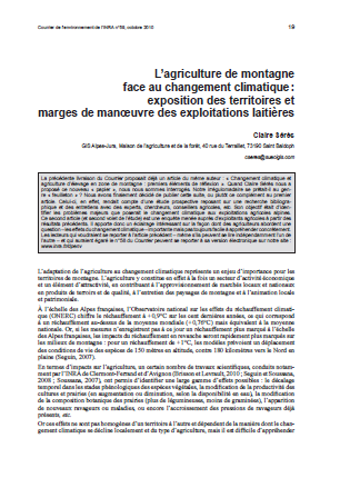 L’agriculture de montagne face au changement climatique 