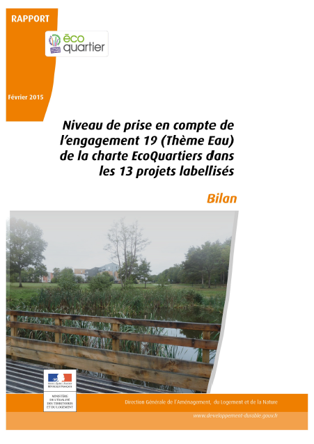 Niveau de prise en compte de l’engagement 19 (Thème Eau) de la charte EcoQuartiers dans les 13 projets labellisés