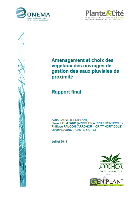 Aménagement et choix des  végétaux des ouvrages de  gestion des eaux pluviales de  proximité