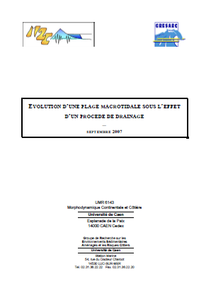 Evolution d'une plage macrotidale sous l'effet d'un procédé de drainage
