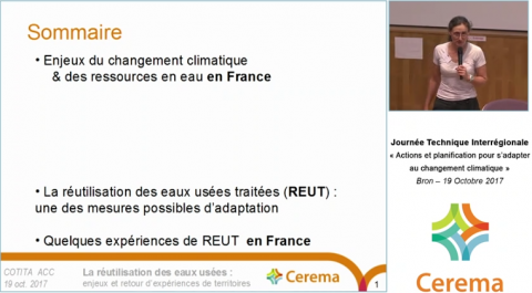 Enjeux du changement climatique et des ressources en eau en France - La réutilisation des eaux usées traitées (REUT) : une des mesures possibles de l'adaptation