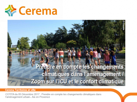 Prendre en compte les changements climatiques dans l’aménagement - Zoom sur l’ICU et le confort climatique