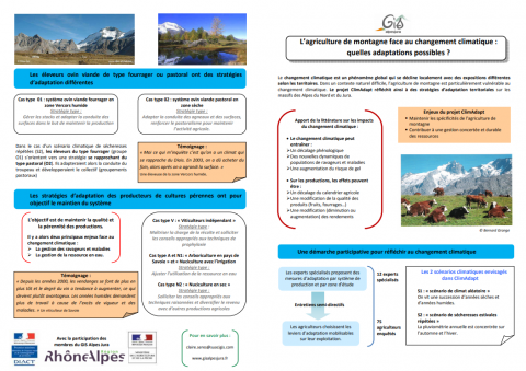 L’agriculture de montagne face au changement climatique: quelles adaptations possibles ?