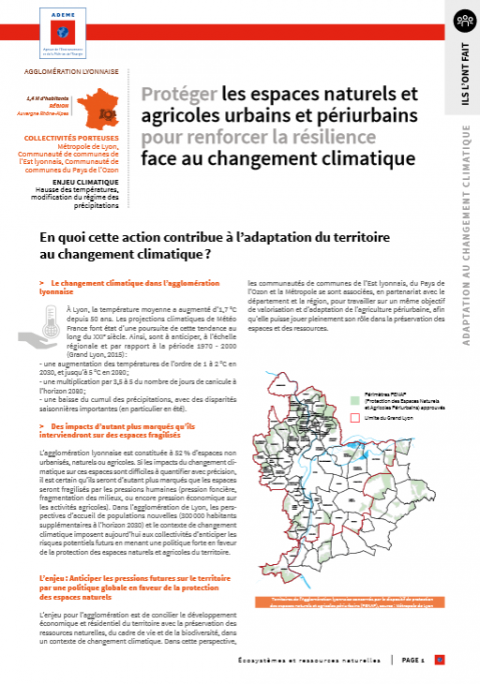 Protéger les espaces naturels et agricoles urbains et périurbains pour renforcer la résilience face au changement climatique