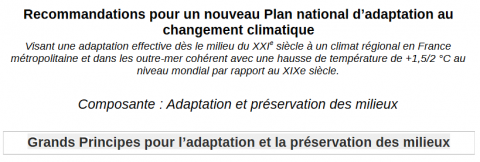 Concertation PNACC2. Fiches recommandations adaptation et préservation des milieux