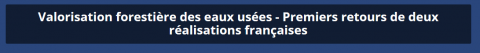 Valorisation forestière des eaux usées - Premiers retours de deux réalisations françaises