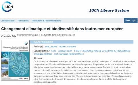 Changement climatique et biodiversité dans l’outre-mer européen