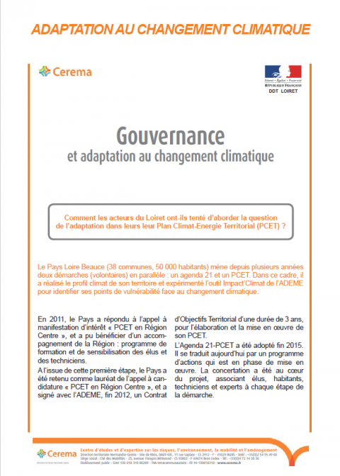 Gouvernance et adaptation au changement climatique