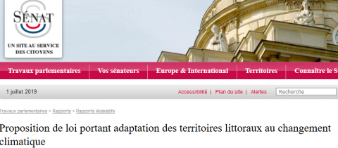 Proposition de loi portant adaptation des territoires littoraux au changement climatique