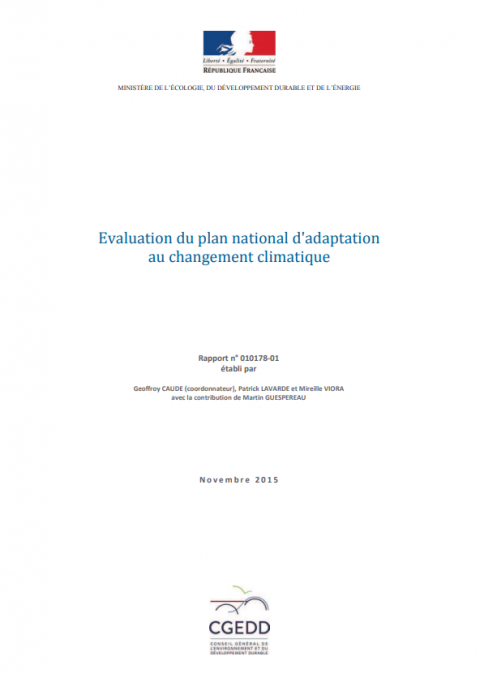 Evaluation du plan national d'adaptation au changement climatique - Résumé